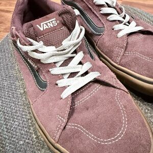 Vans Filmore Burgundy Suede Skate Sneakers with Gum Sole